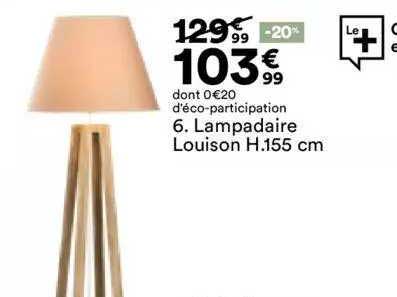 lampadaire louison h. 155 cm
