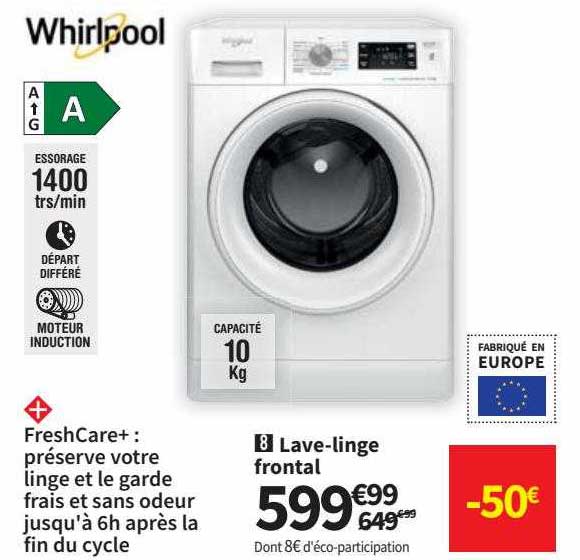 lave-linge frontal whirlpool