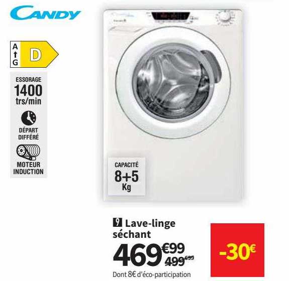 lave-linge séchant candy