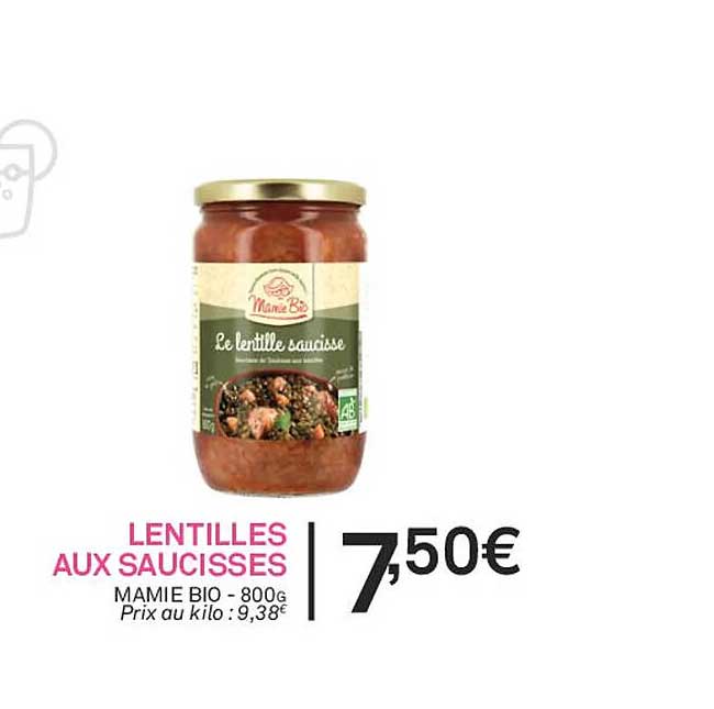lentilles aux saucisses mamie bio