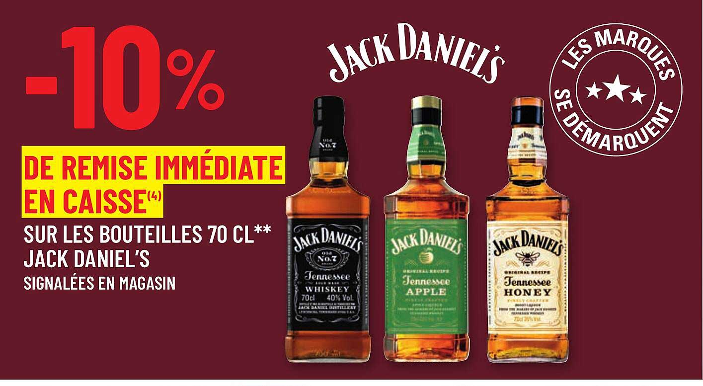 les bouteilles 70 cl jack daniel's