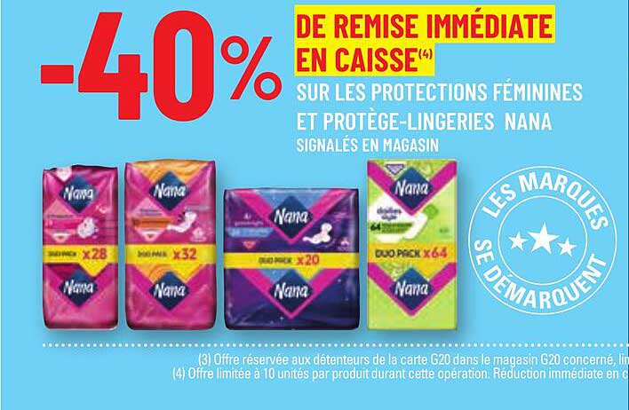 les protections féminines et protège-lingeries nana