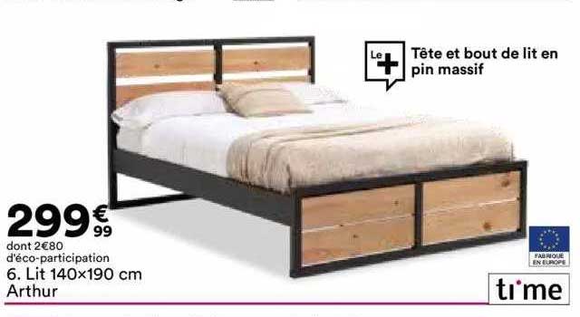 lit 140x190 cm arthur ti'me