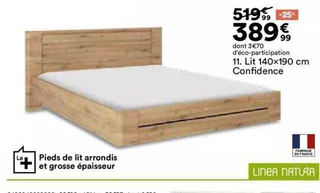 lit 140x190 cm confidence linea natura