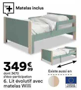 lit évolutif avec matelas willi
