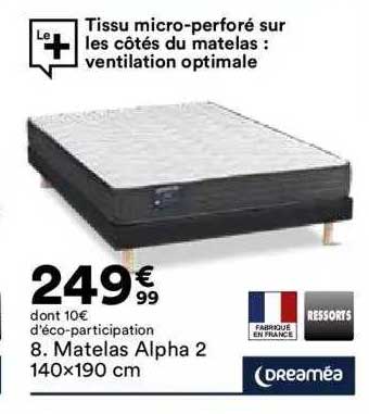 matelas alpha 2 140x190 cm dreaméa