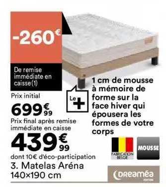 matelas aréna 140x190 cm dreaméa