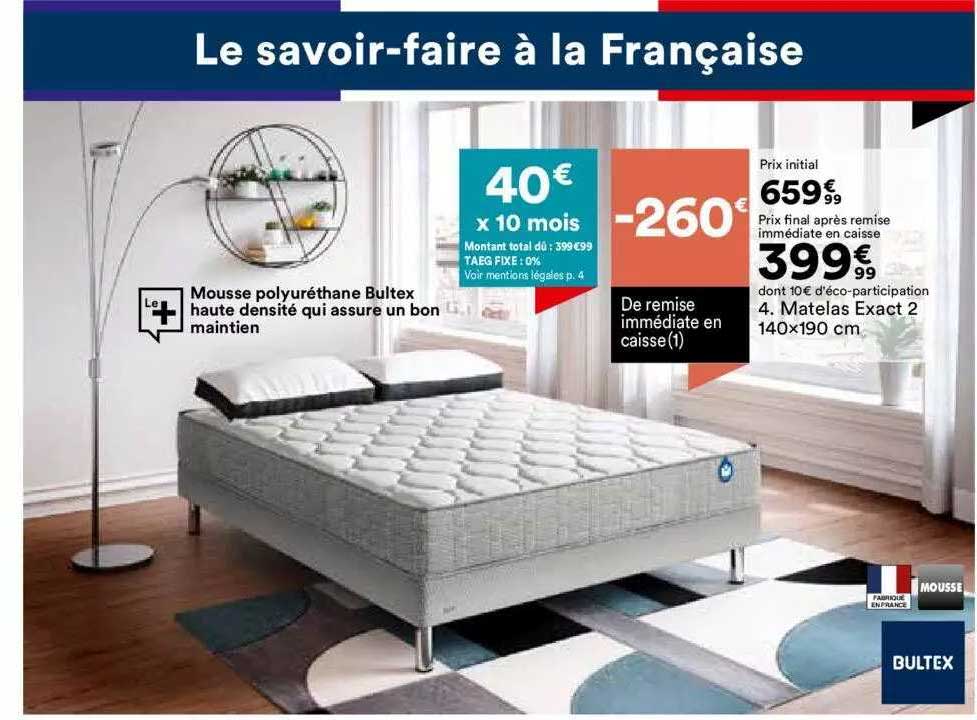 matelas exact 2 140x190 cm bultex