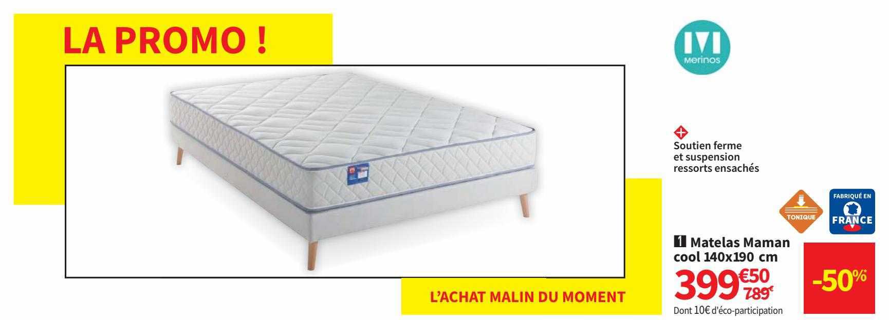 matelas maman cool 140x190 cm merinos