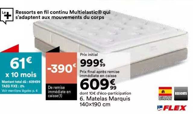 matelas marquis 140x190 cm flex