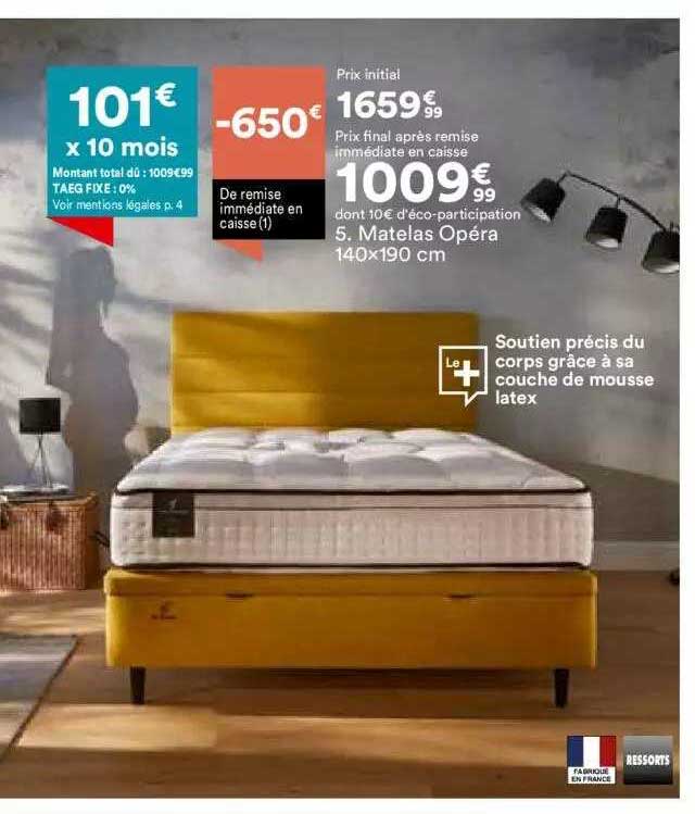 matelas opéra 140x190 cm