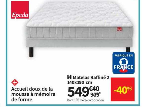 matelas raffiné 2 140x190 cm