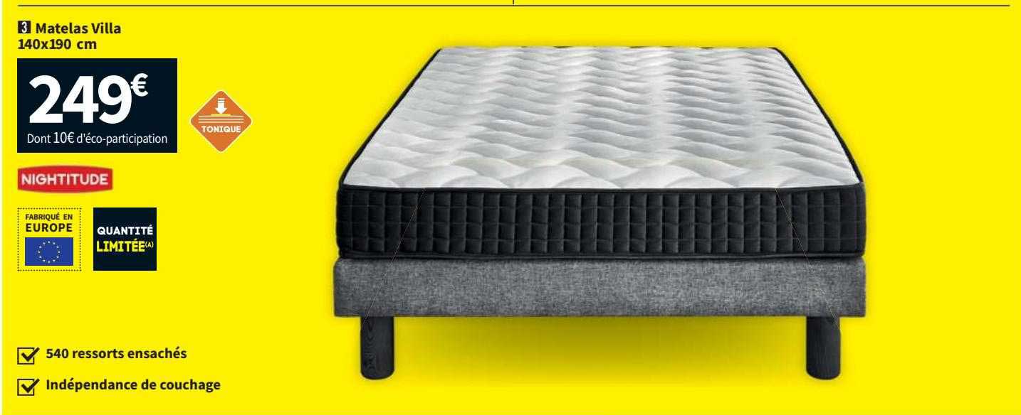 matelas villa 140x190 cm nightitude