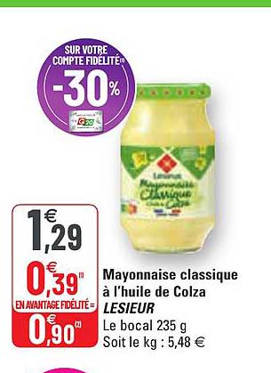 Mayonnaise Classique à L'huile De Colza Lesieur