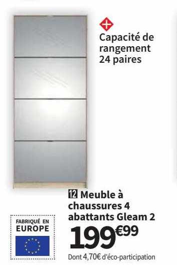 meubles à chaussures 4 abattants gleam 2