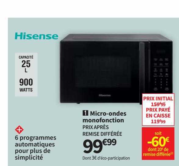 micro-ondes monofonction hisense