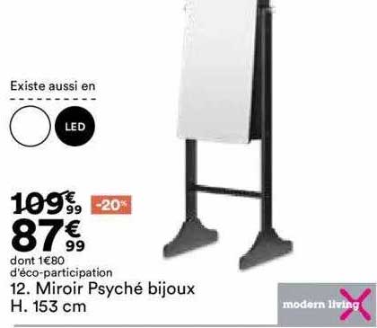 miroir psyché bijoux h. 153 cm modern living