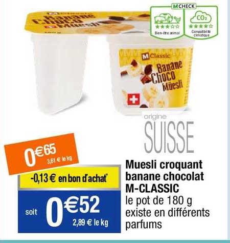 muesli croquant banane chocolat m-classic