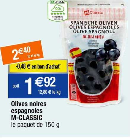 olives noires espagnoles m-classic