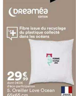 oreiller love ocean 65x65 cm dreaméa