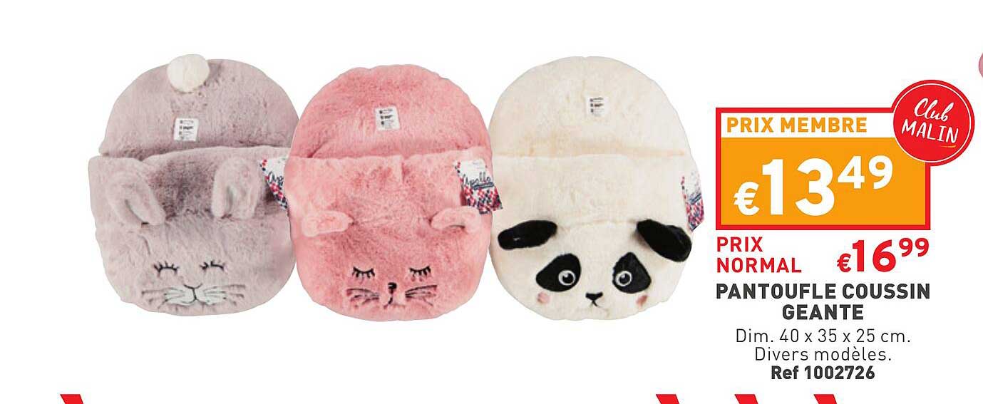 pantoufle coussin géante