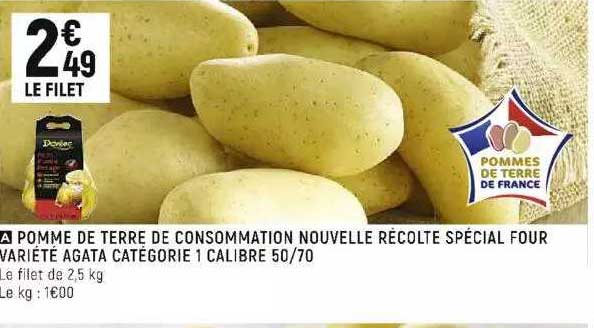 pomme de terre de consommation nouvelle récolte spécial four variété agata