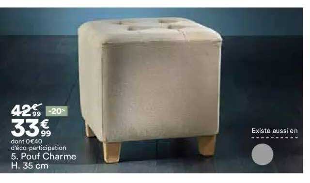 pouf charme h. 35 cm