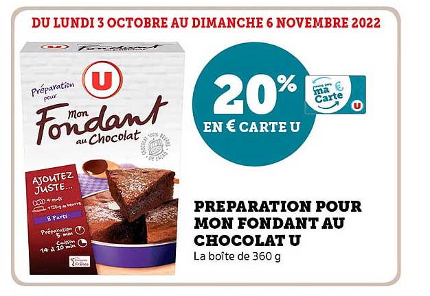 préparation pour mon fondant au chocolat u