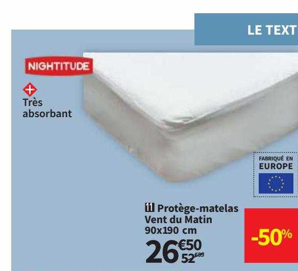 protège-matelas vent du matin 90x190 cm nightitude