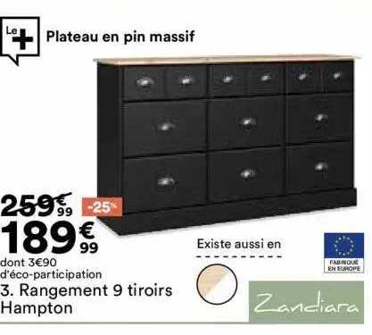 rangement 9 tiroirs hampton zandiara