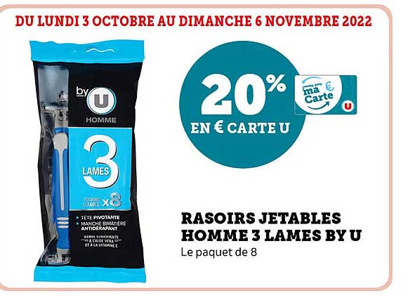 Rasoirs Jetables Homme 3 Lames By U