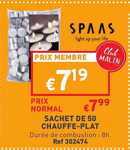 sachet de 50 chauffe-plat