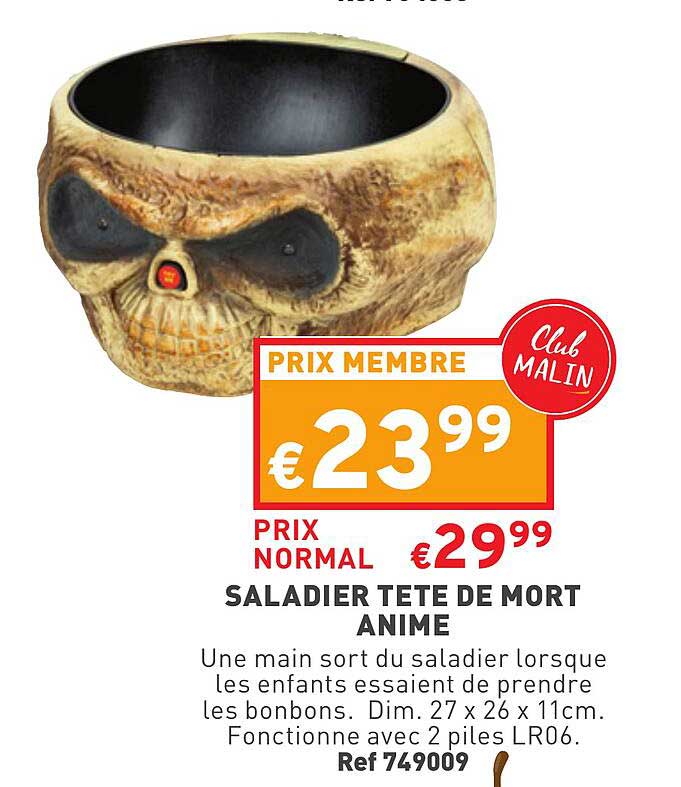 Saladier Tête De Mort Animé