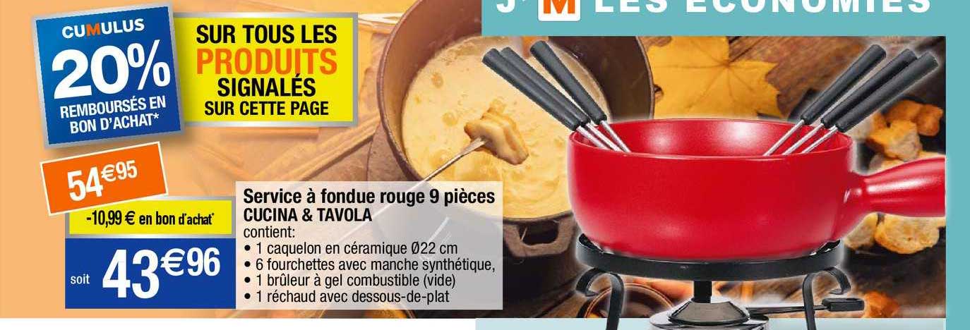 service à fondue rouge 9 pièces cucina & tavola