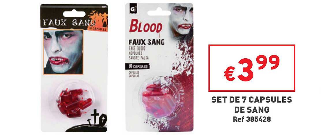 set de 7 capsules de sang