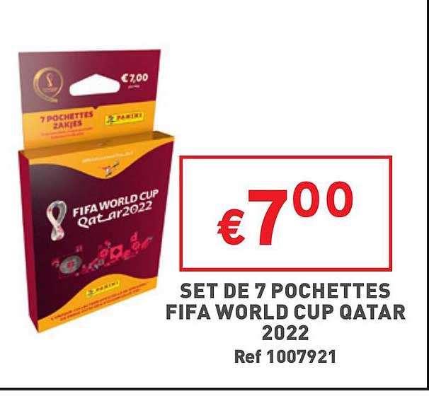 set de 7 pochettes fifa world cup qatar 2022