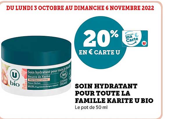 soin hydratant pour toute la famille karité u bio