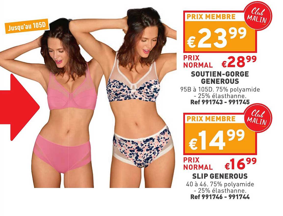 soutien-gorge generous, slip generous