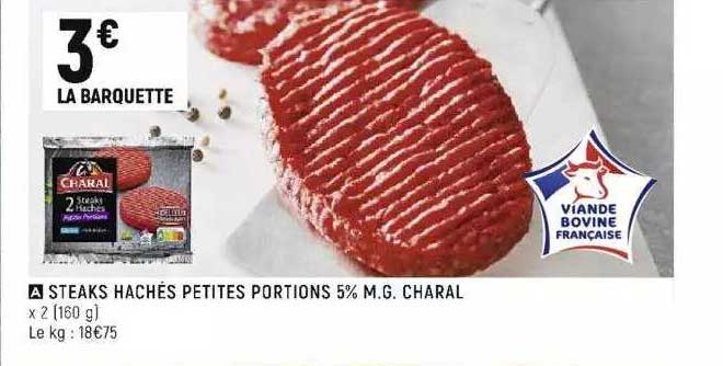 steaks hachés petites portions 5% m.g. charal