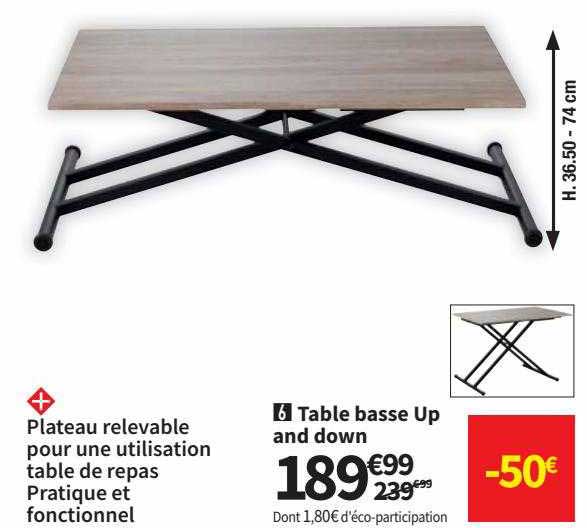 table basse up and down