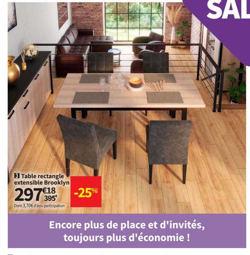 Table Rectangle Extensible Brooklyn