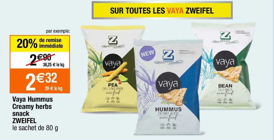 vaya hummus creamy herbs snack zweifel