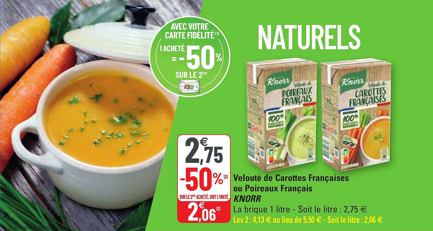 velouté de carottes françaises ou poireaux français knorr