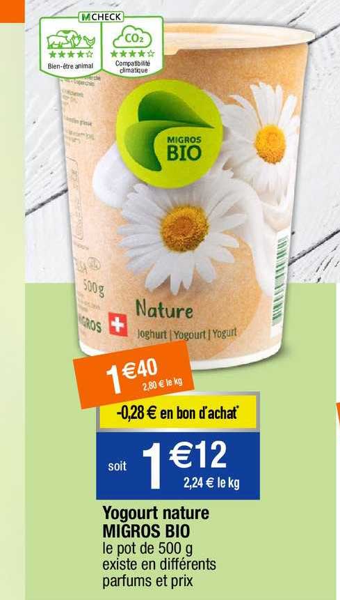 yogourt nature migros bio