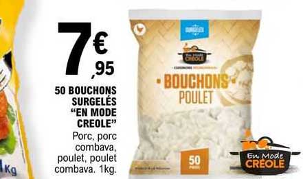 50 Bouchons Surgelés "en Mode Creole"