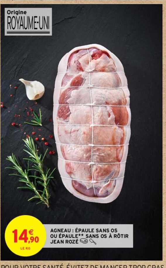 agneau : épaule sans os ou à rôtir jean rozé