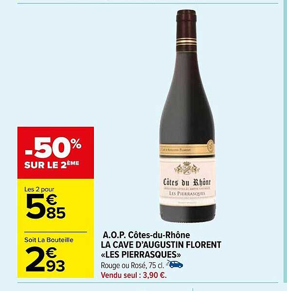 aop côtes-du-rhône la cave d'augustin florent les pierrasques