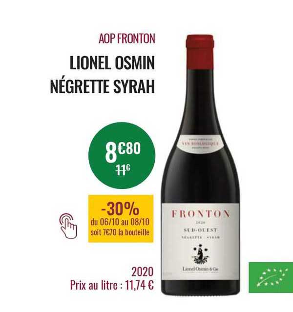 aop fronton lionel osmin négrette syrah
