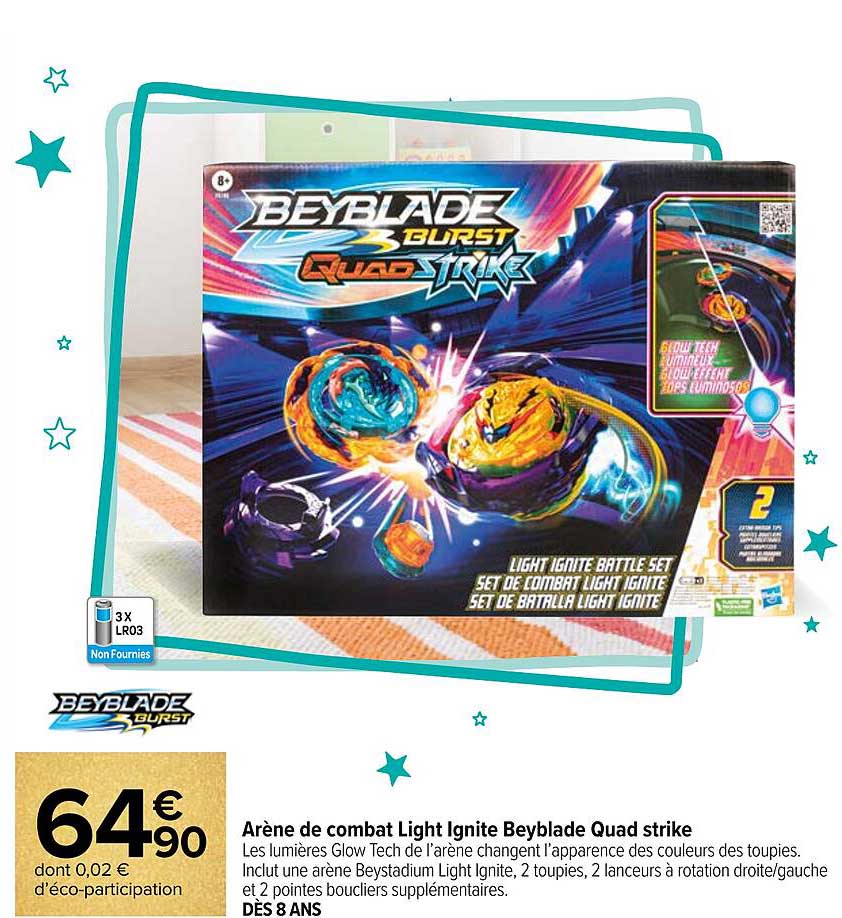 arène de combat light ignite beyblade quad strike