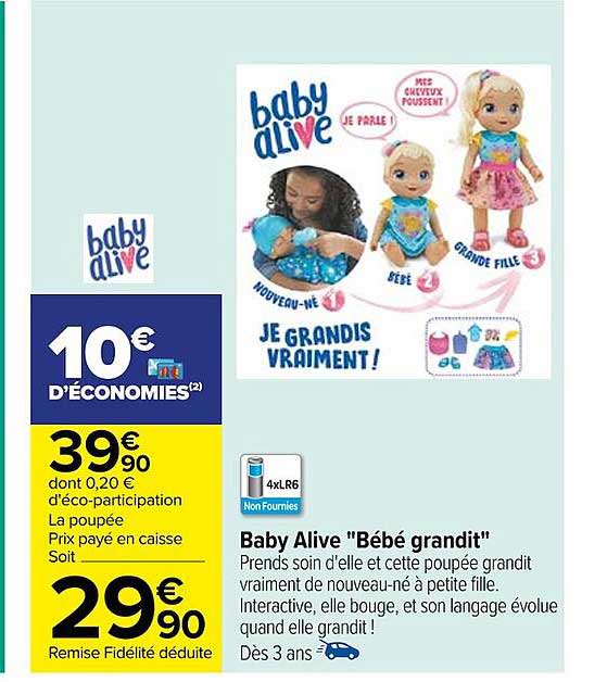 baby alive "bébé grandit"